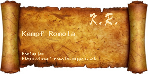 Kempf Romola névjegykártya